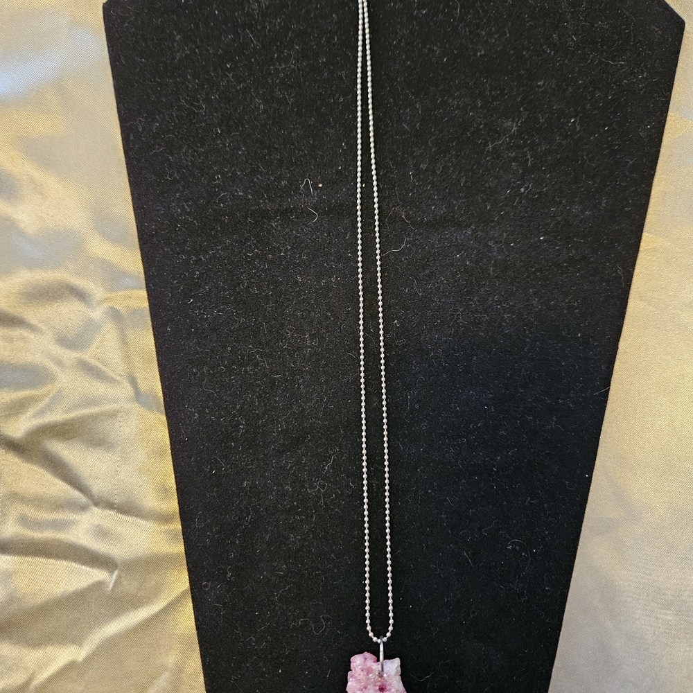 Pink Crystal Pendant Necklace